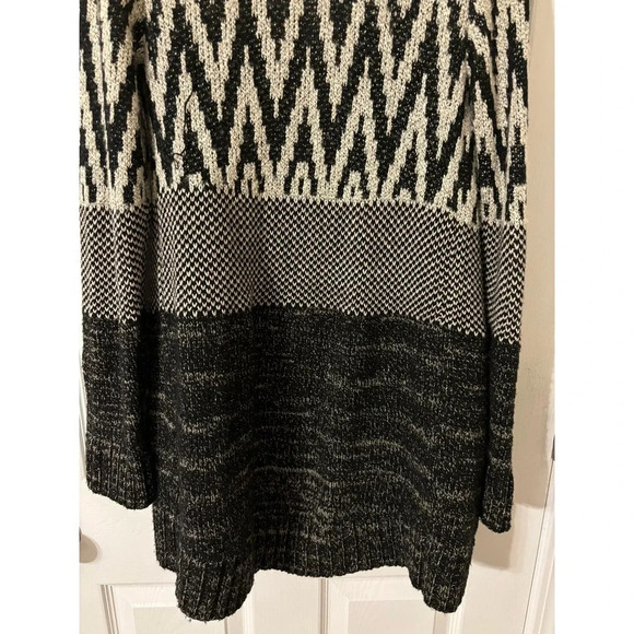 LUCKY Brand Stargazer Aztec Wool Shawl Cardigan Sweater Open Front sz M - Picture 15 of 15